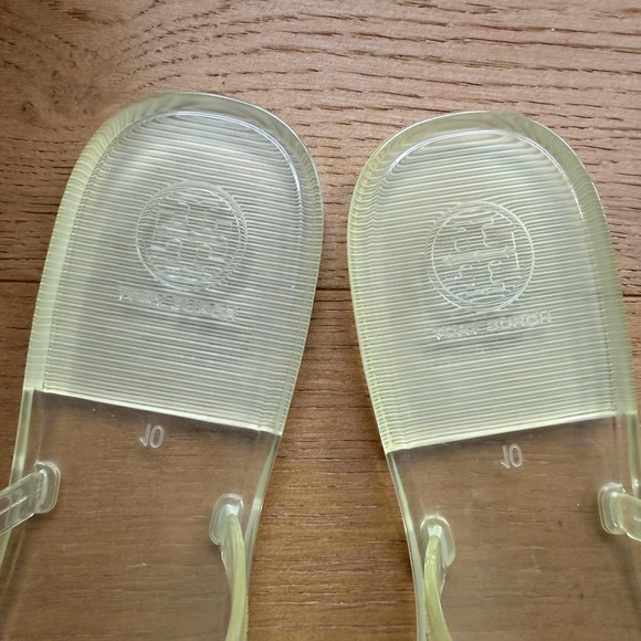 Tory Burch Clear Jelly Sandals Size 10 Logo Medallion Thong Flip Flops - Picture 5 of 8